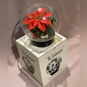 “The Centerpiece”, a vintage Christmas decoration with a glass globe and flowers